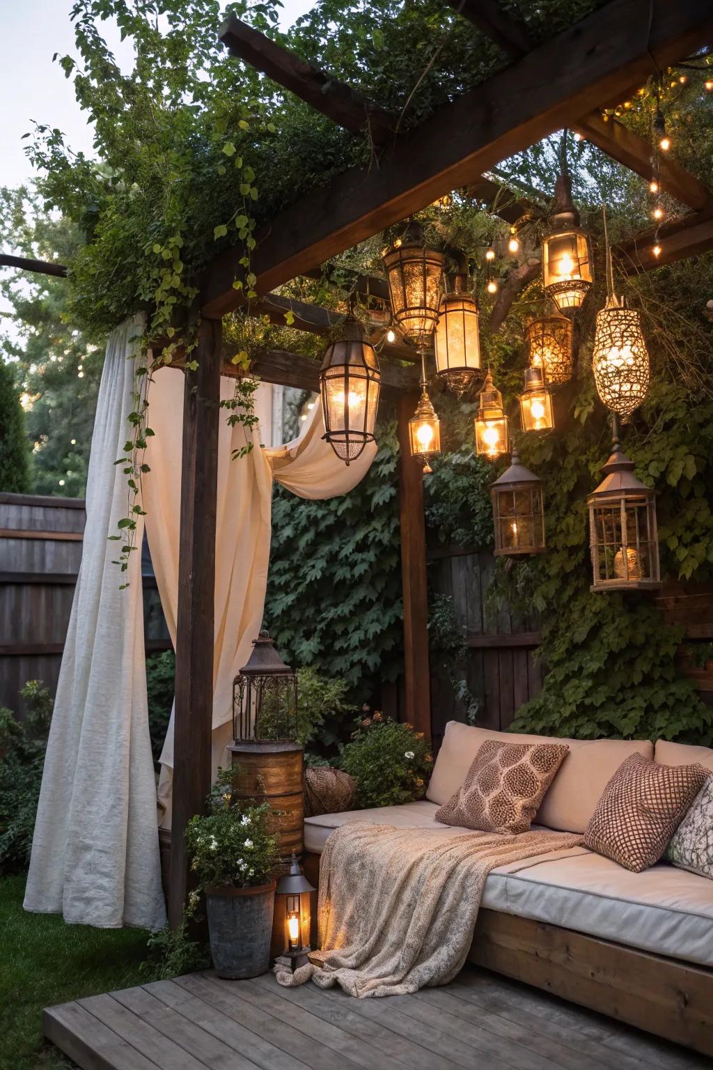 Fashion a nostalgic ambiance with a vintage luster chandelier.