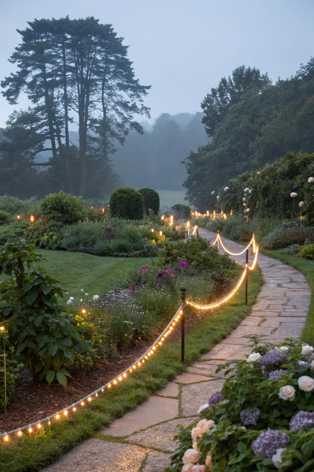With adaptable rope lamps, you may define your garden spaces.
