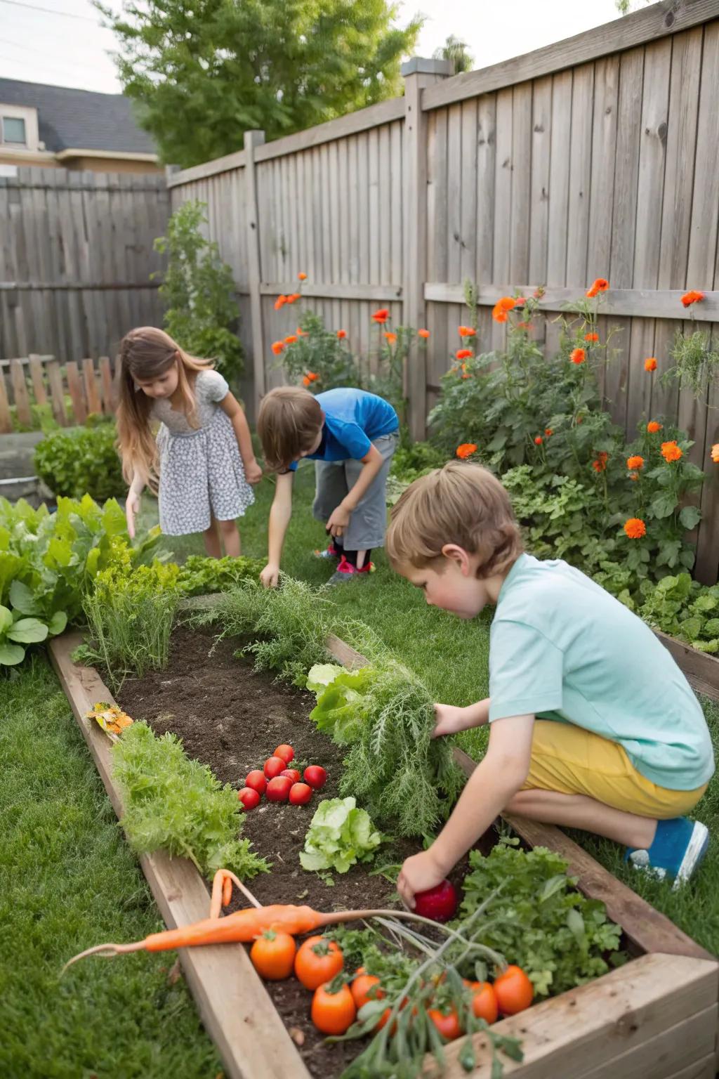 Cultivate green thumbs with a vegetable patch.