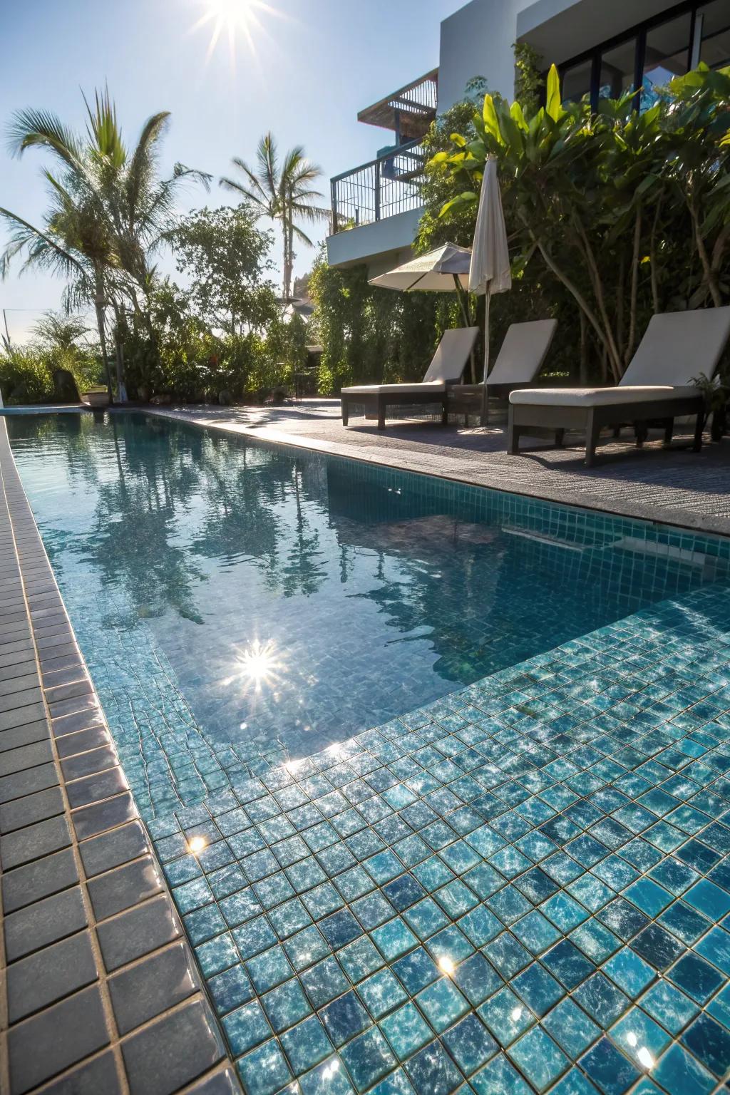 Infuse sparkle into your space with reflective glass tiles.