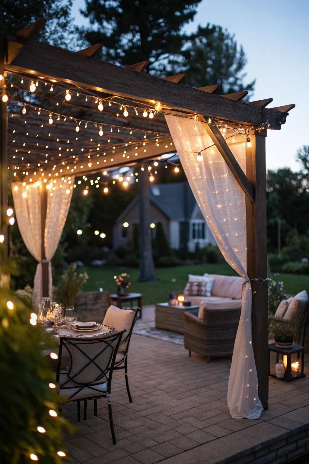Sparkle lights add a magical touch to your patio ambiance.