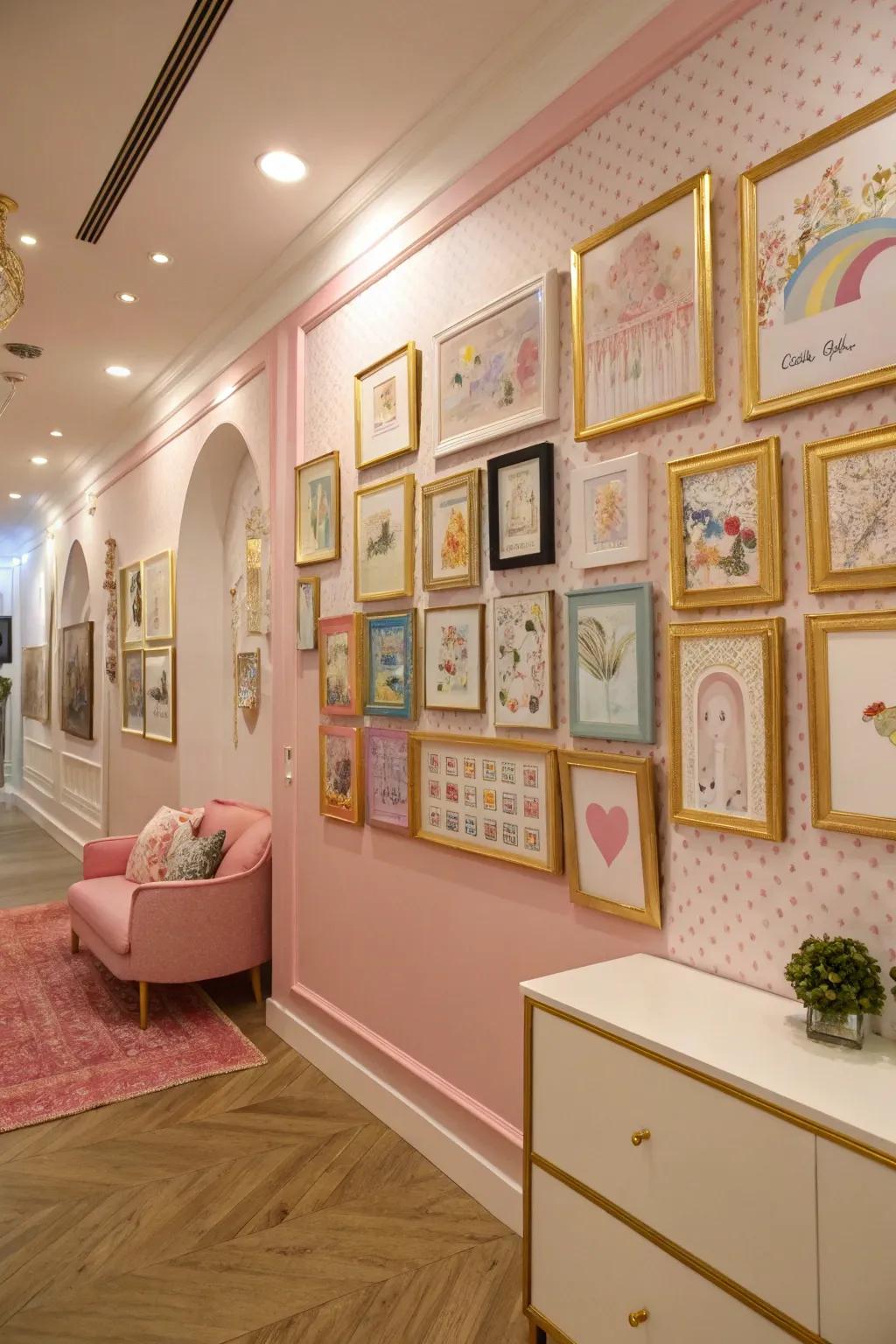 A personal wall celebrates creativity and individuality.