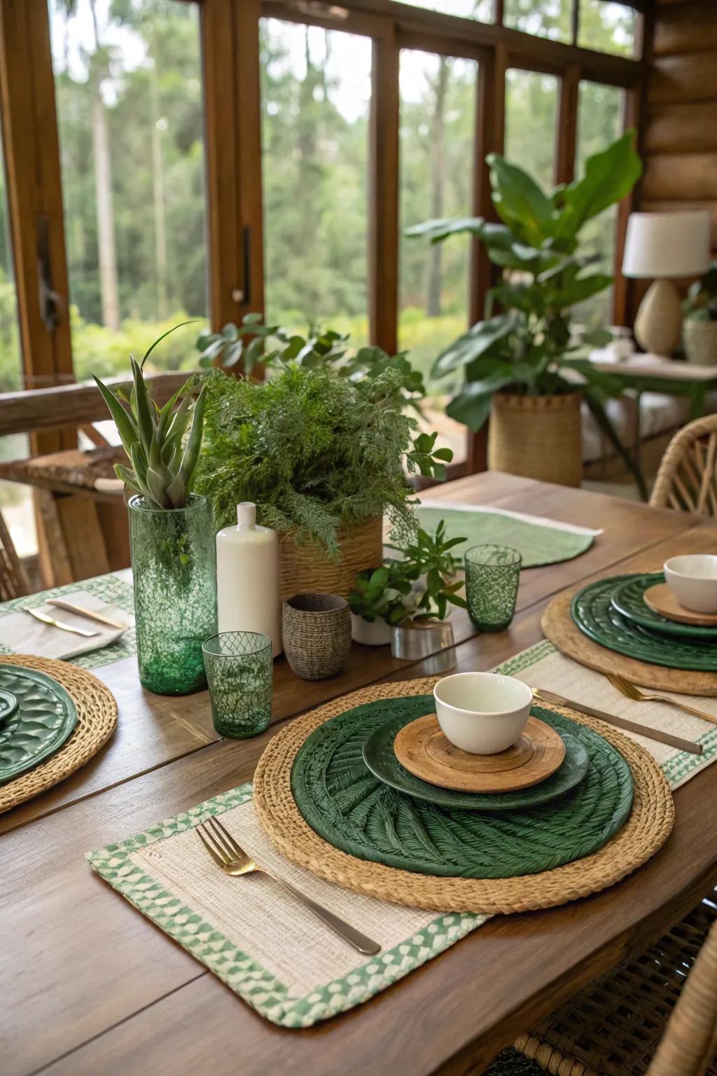 Eco-responsible placemats foster sustainable living without sacrificing visual appeal.