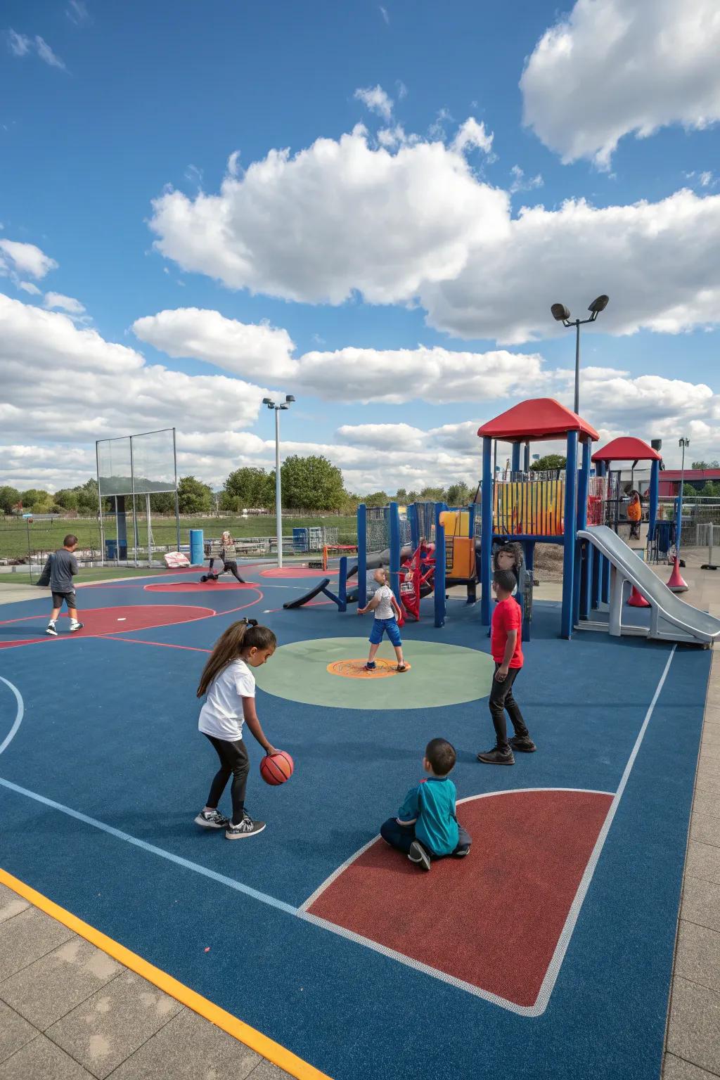 ActionBase sports flooring adapts to various playground activities.