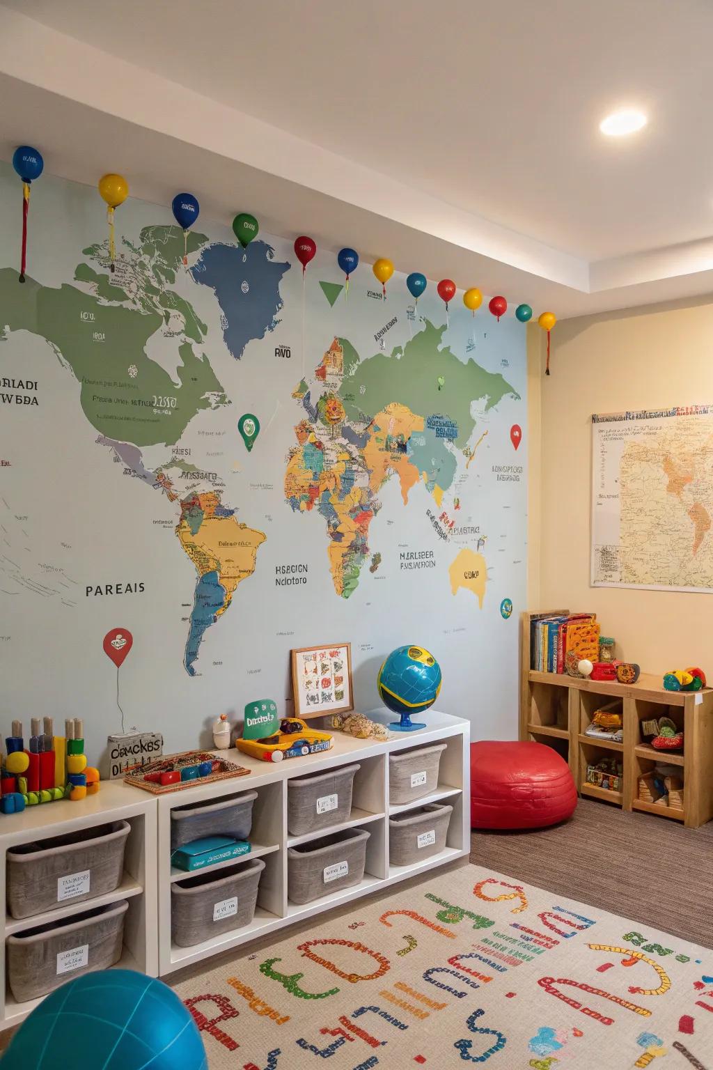 Interactive maps turn walls into educational adventures.