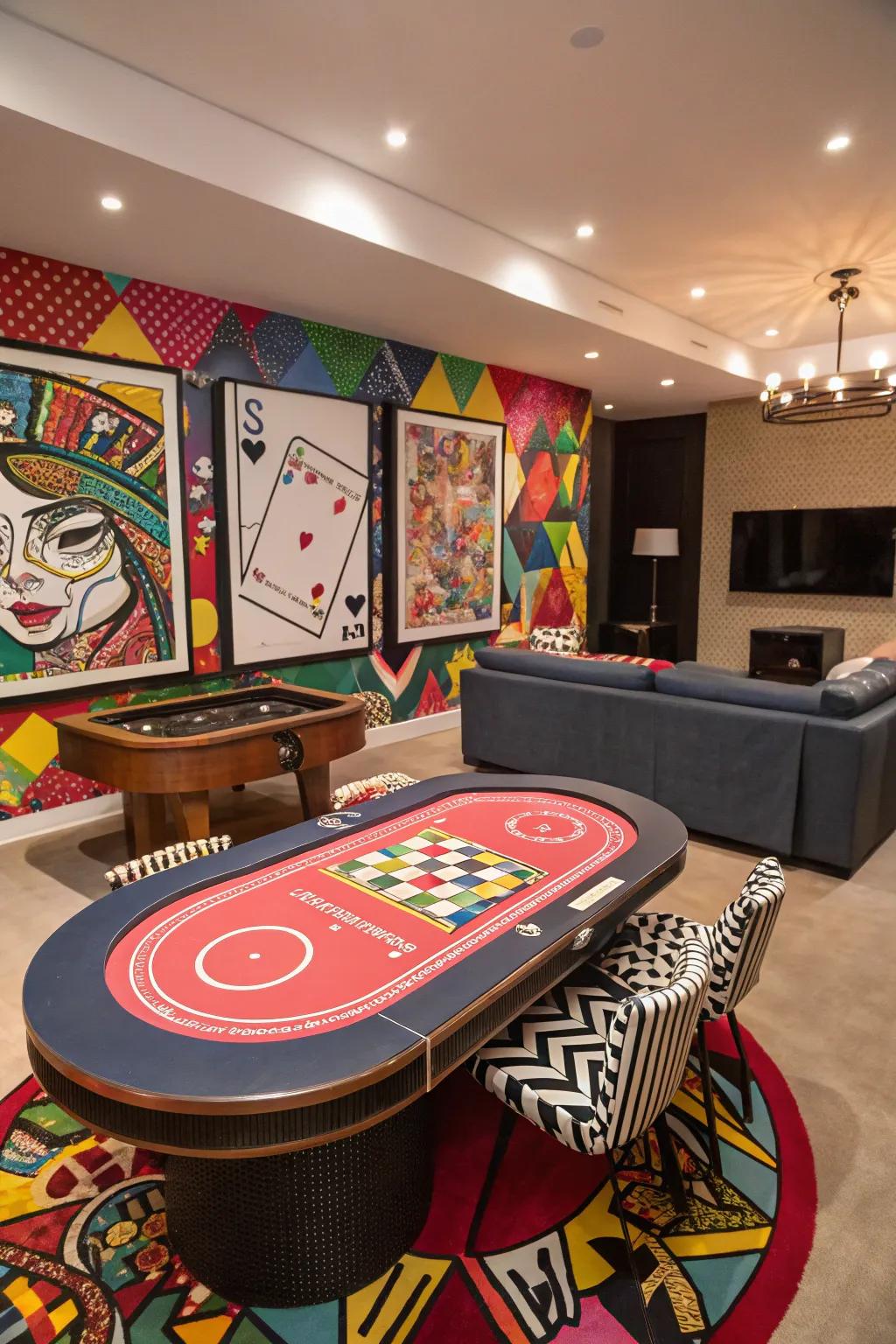 Brighten your poker night with pop art flair.