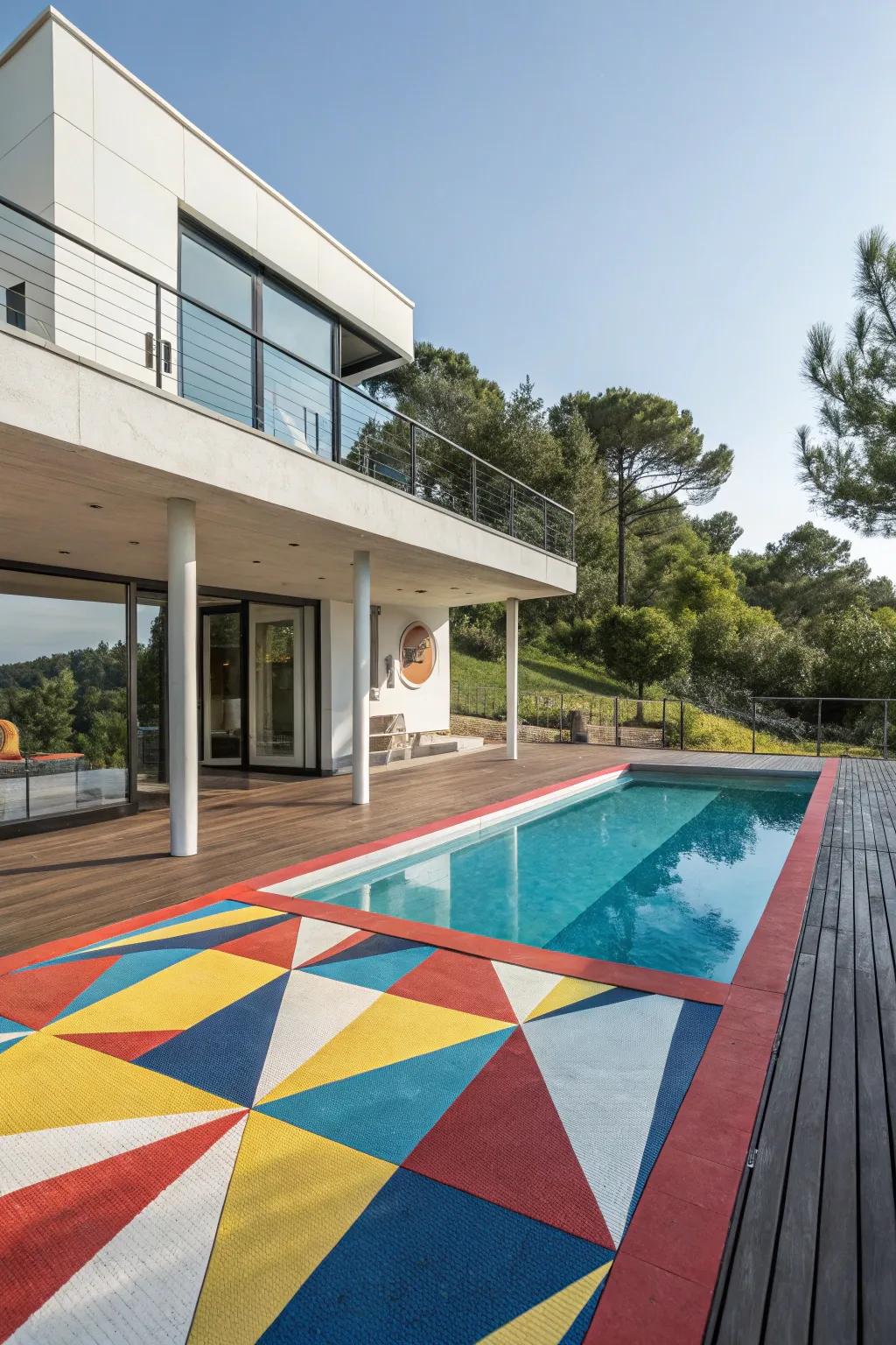 Geometric designs make for a dynamic impression.