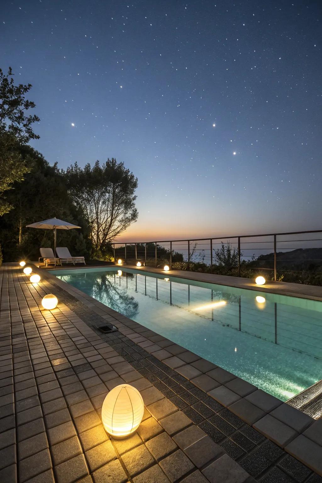 Add magic to your poolside evenings with underwater deck lighting.