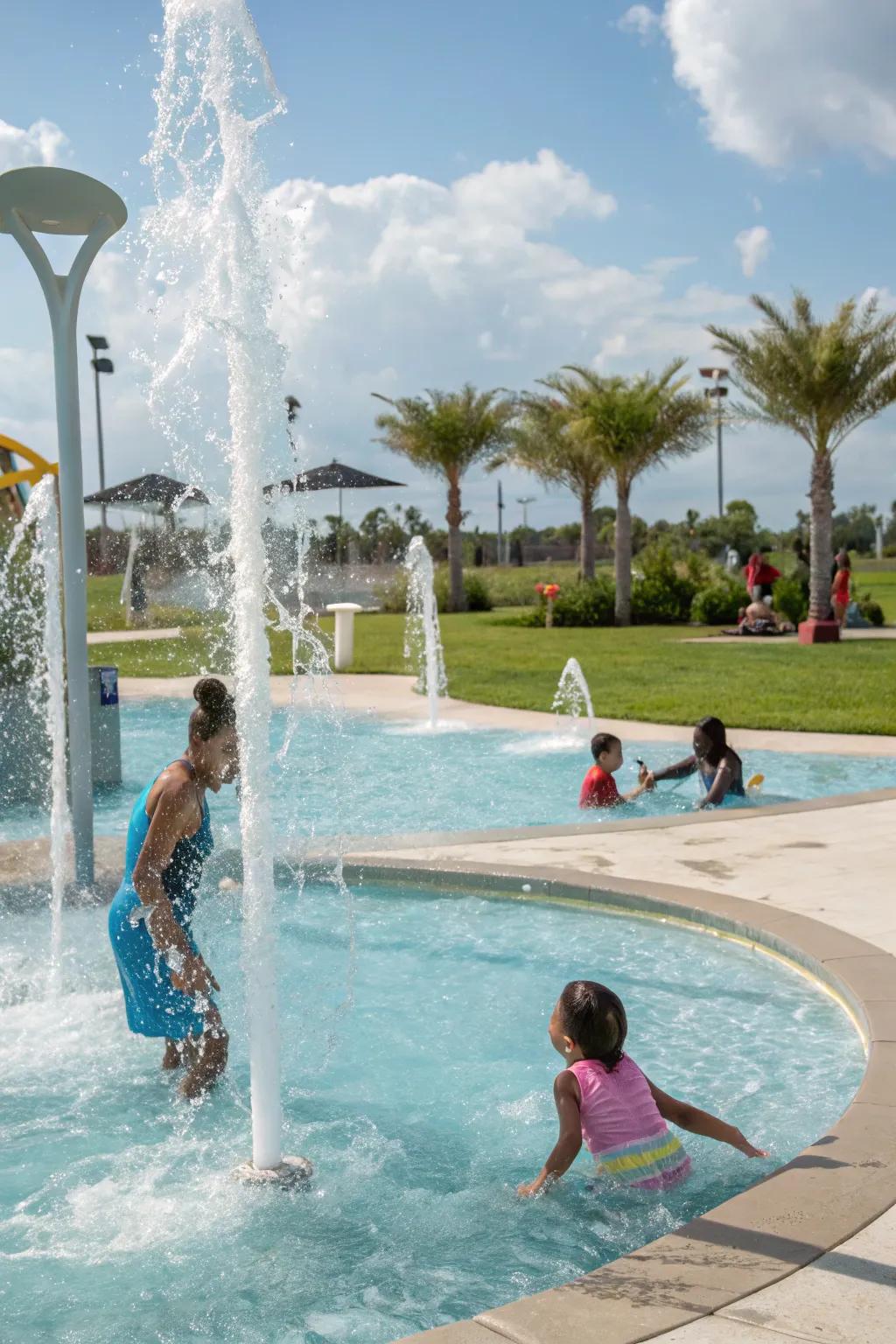 Interactive water features make your pool a hub of fun.