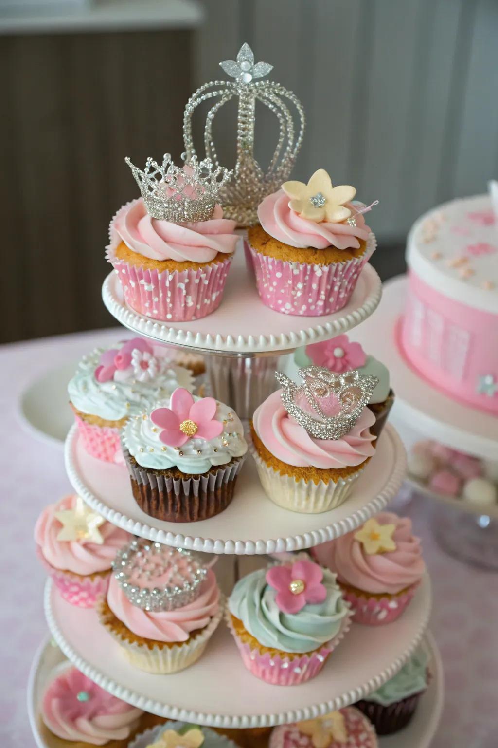 A tower of sweet delights ready for the princesses.