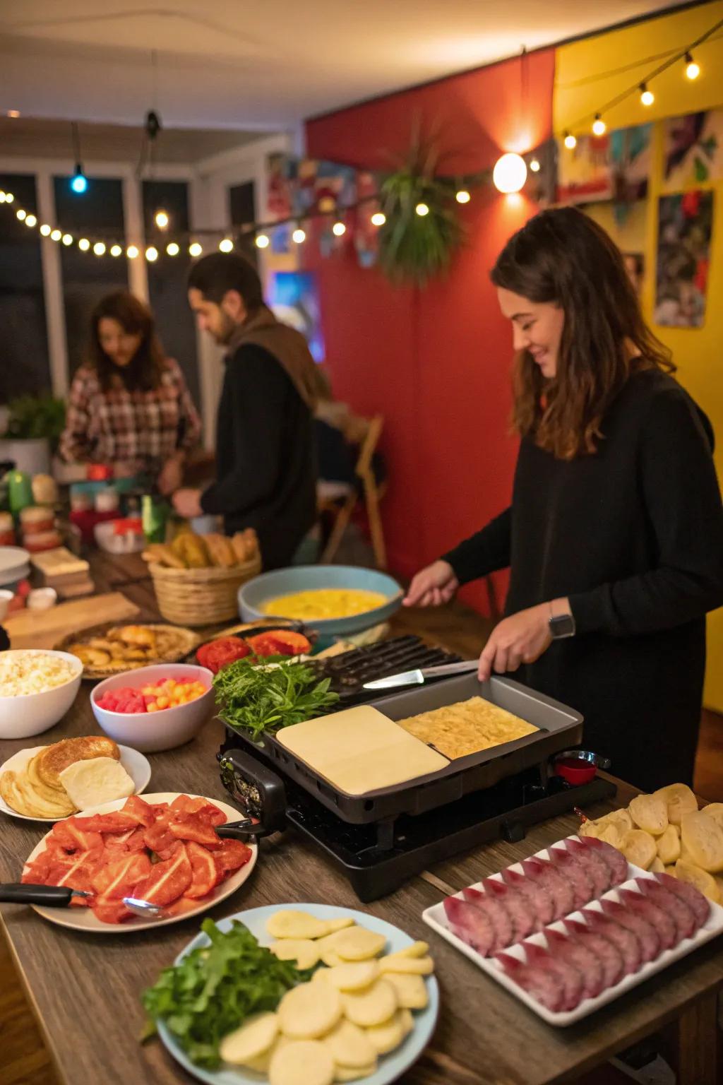 A DIY raclette bar encourages creativity and interaction.
