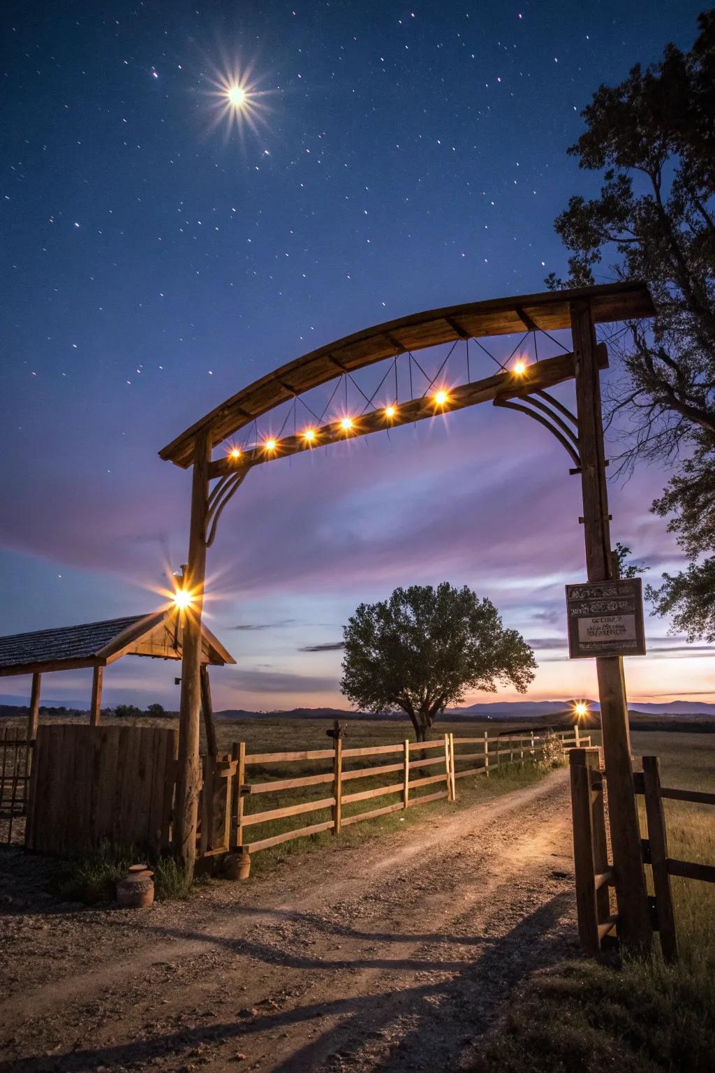 Solar-powered lights for an eco-friendly glow.