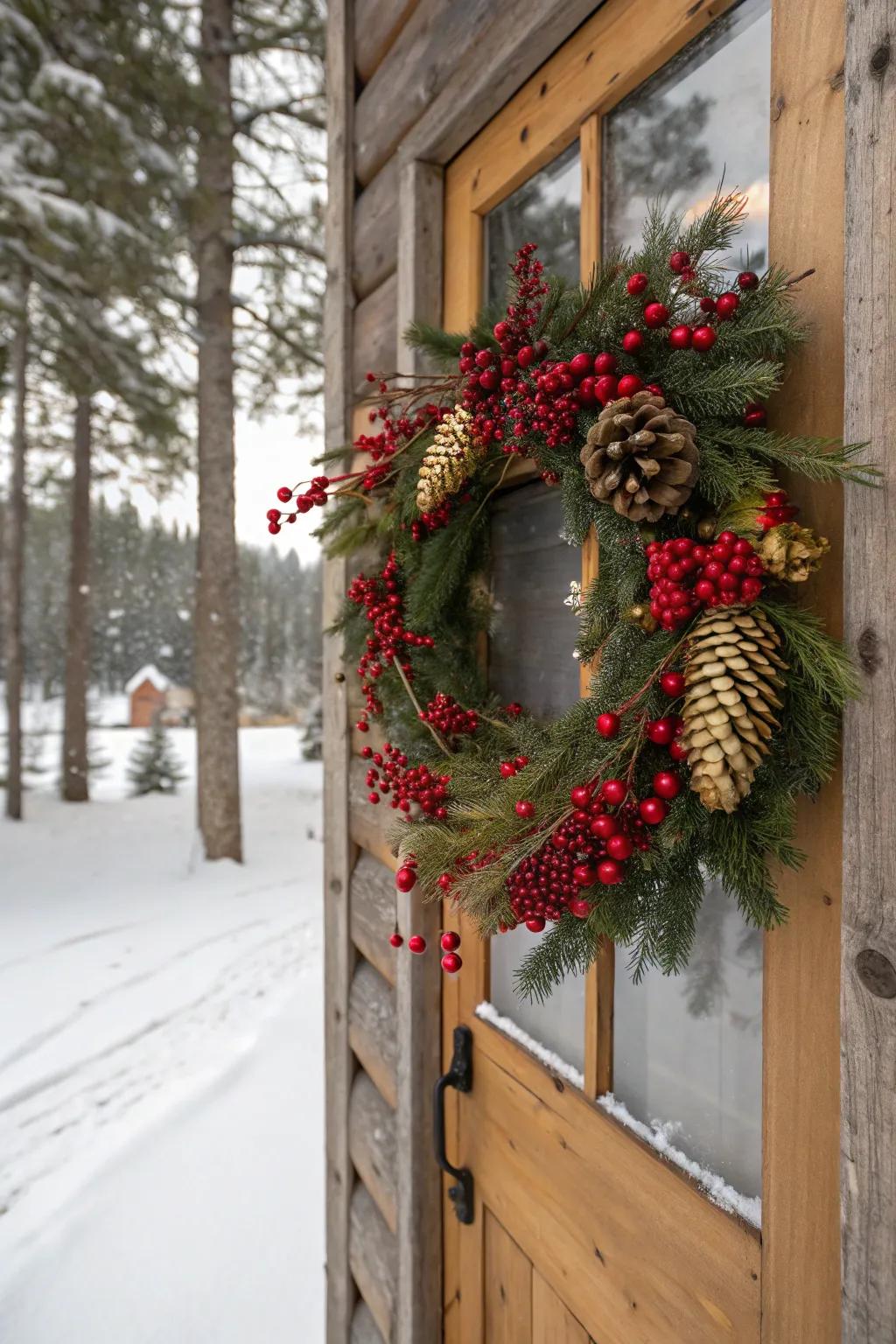 Natural and festive with a woodland theme.