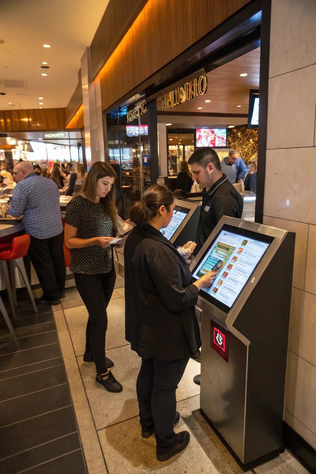 Interactive aspects engage patrons and enhance the check-in encounter.