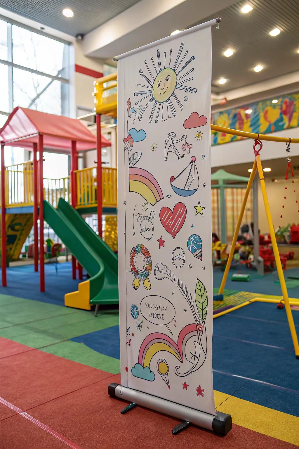 With a fun, doodle-filled banner for kids, spark creativity.