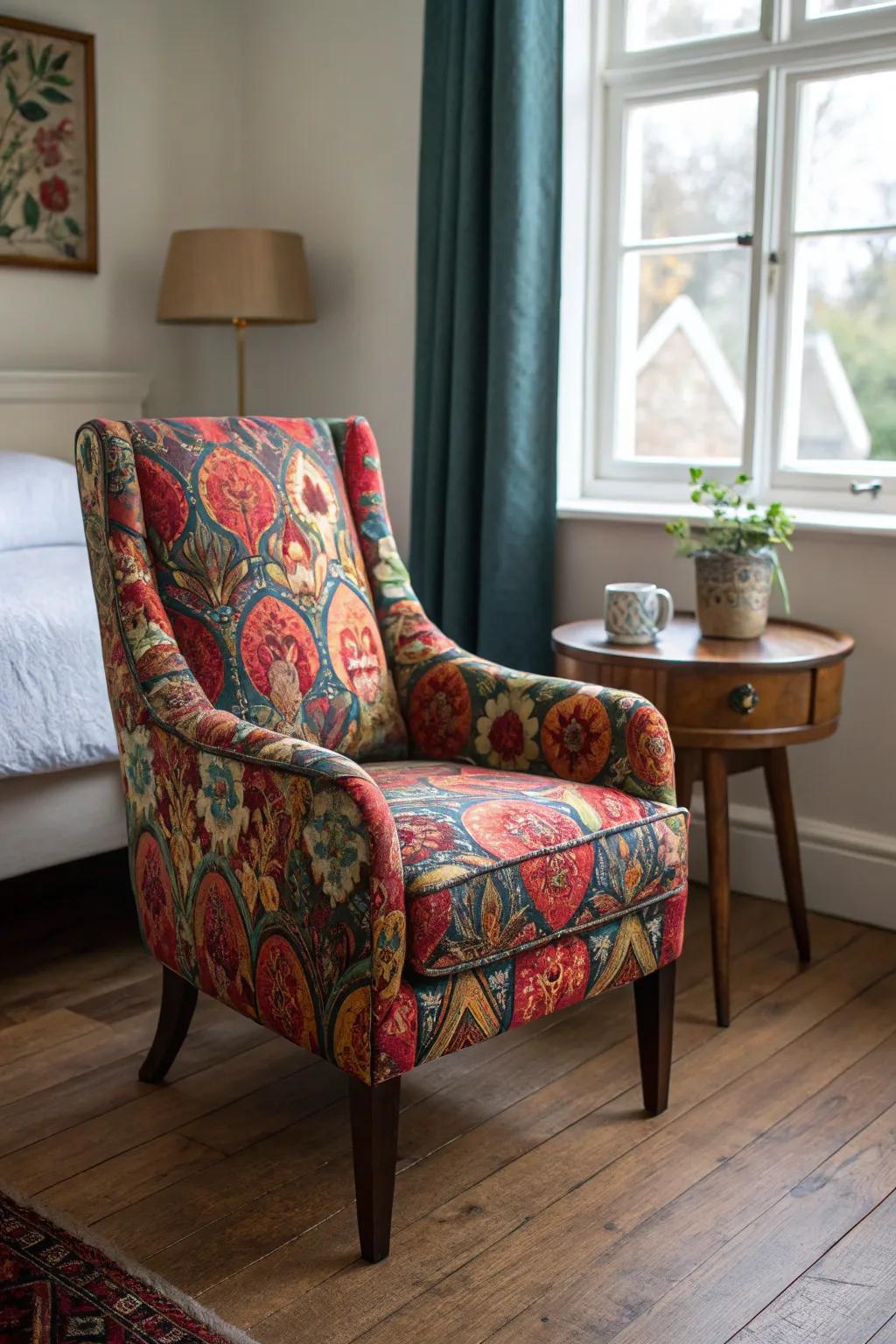 Strong armchair as a stylish focal point.