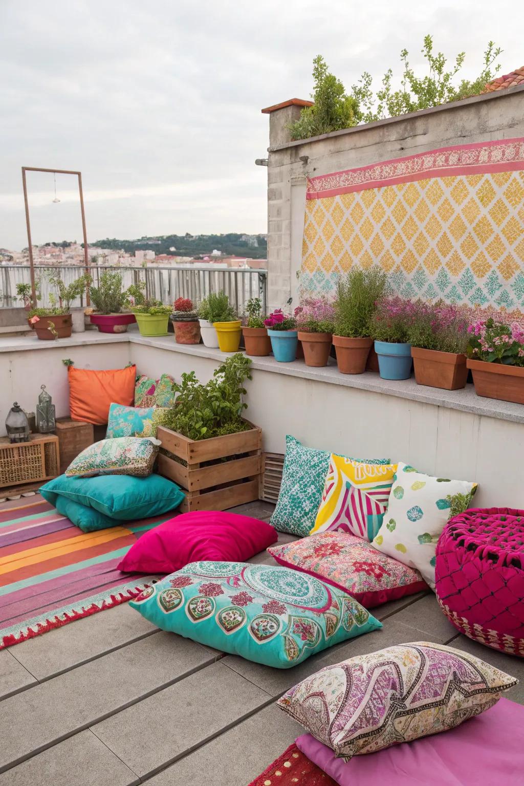 Vivid tones inject energy and personality into your rooftop.