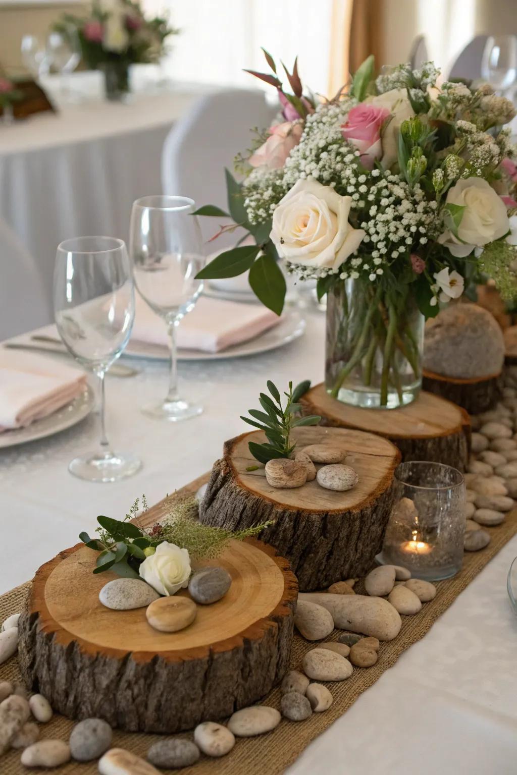 Natural elements bring earthy charm to your tables.