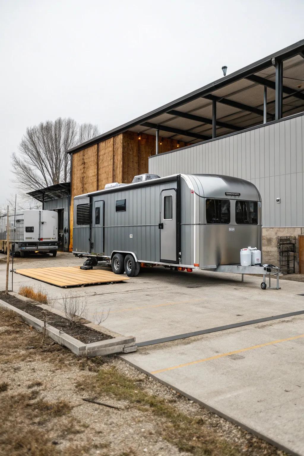 A durable steel RV shelter that’s both strong and stylish.