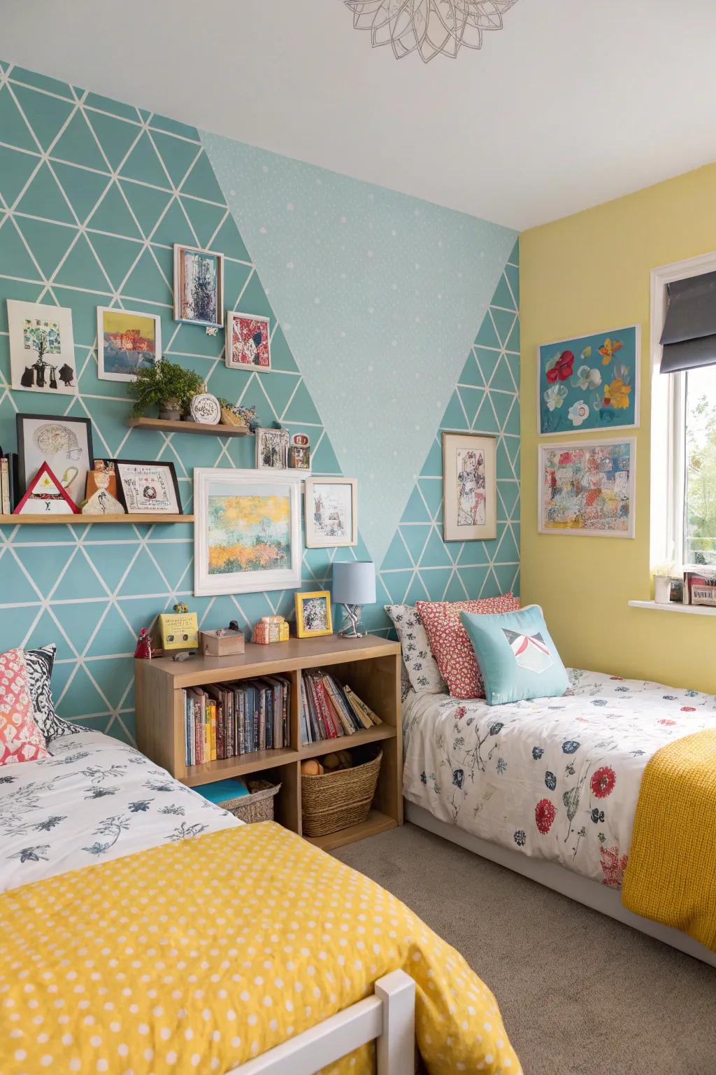 Feature walls offer a pop of personal style to shared areas.