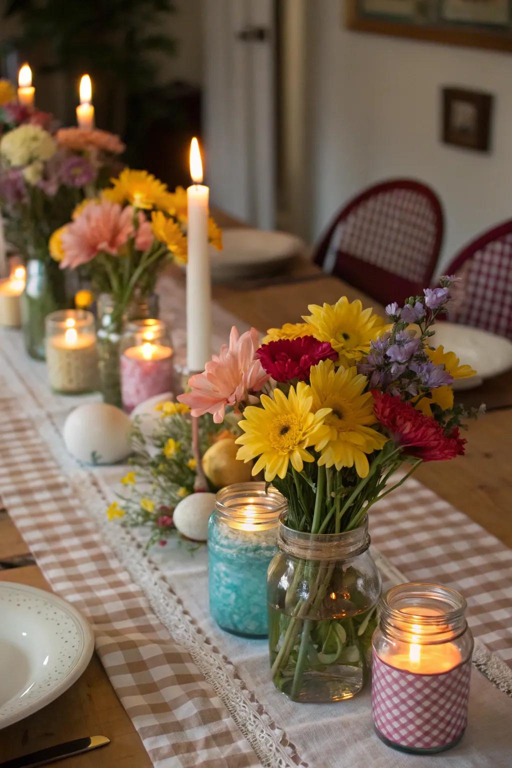 Containers supply a warm feel.