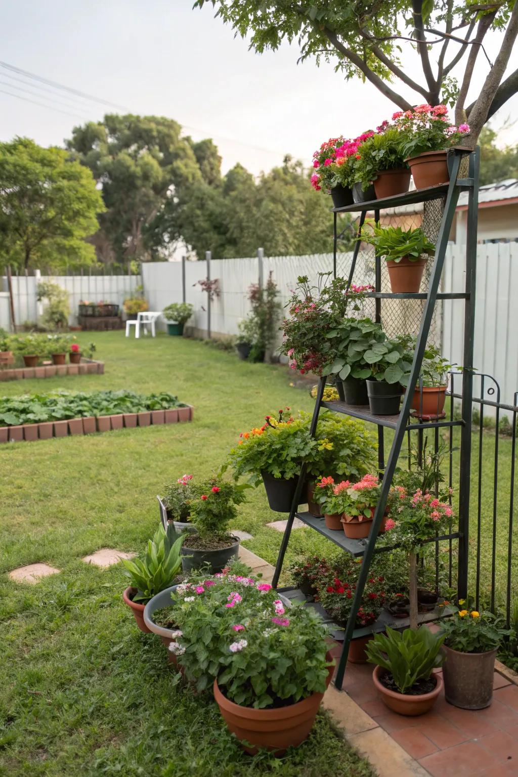 Staging allows for more plants in a compact area, enhancing the garden's lushness.