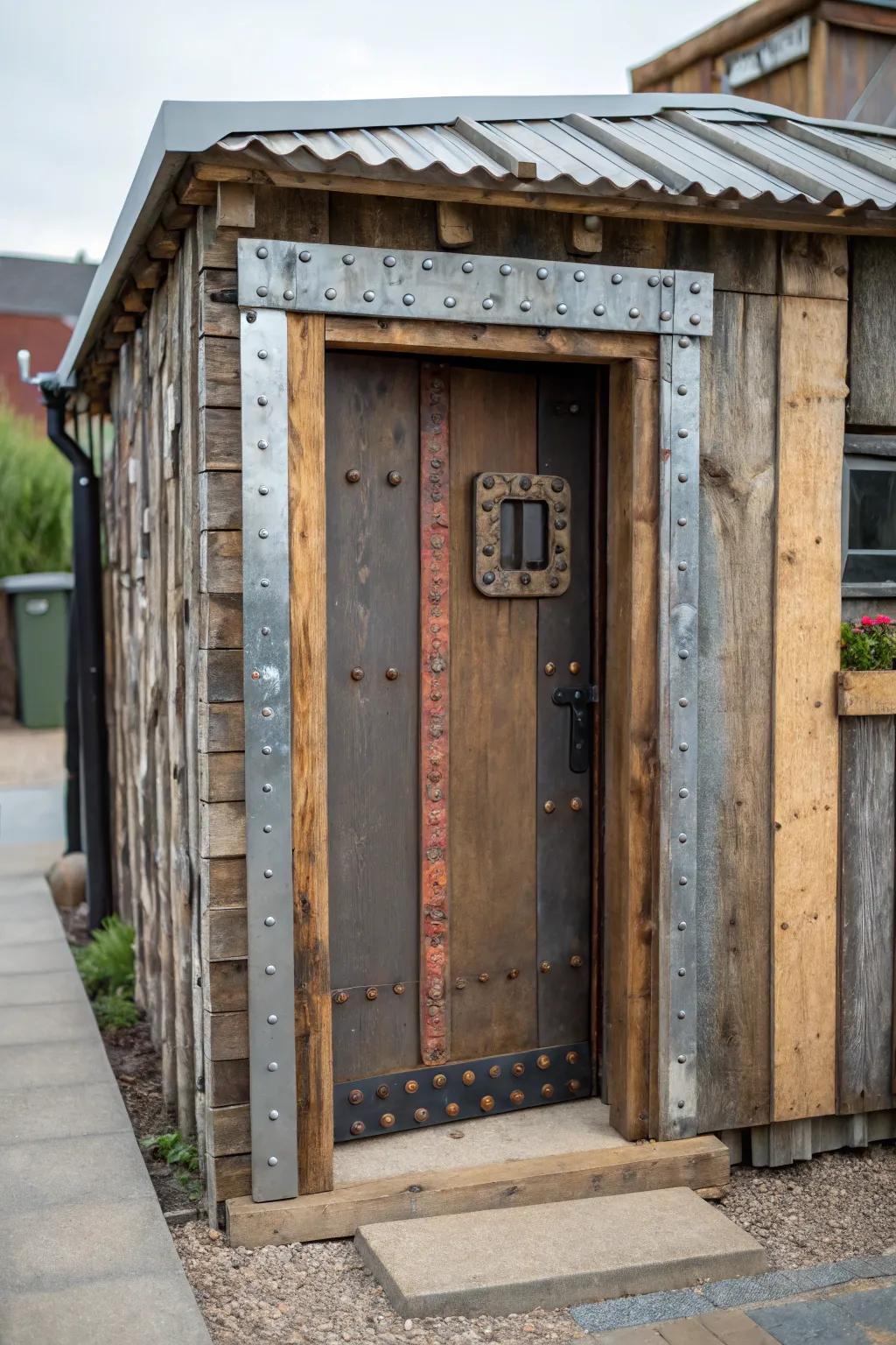 Unique materials create a unique and eye-catching entryway.