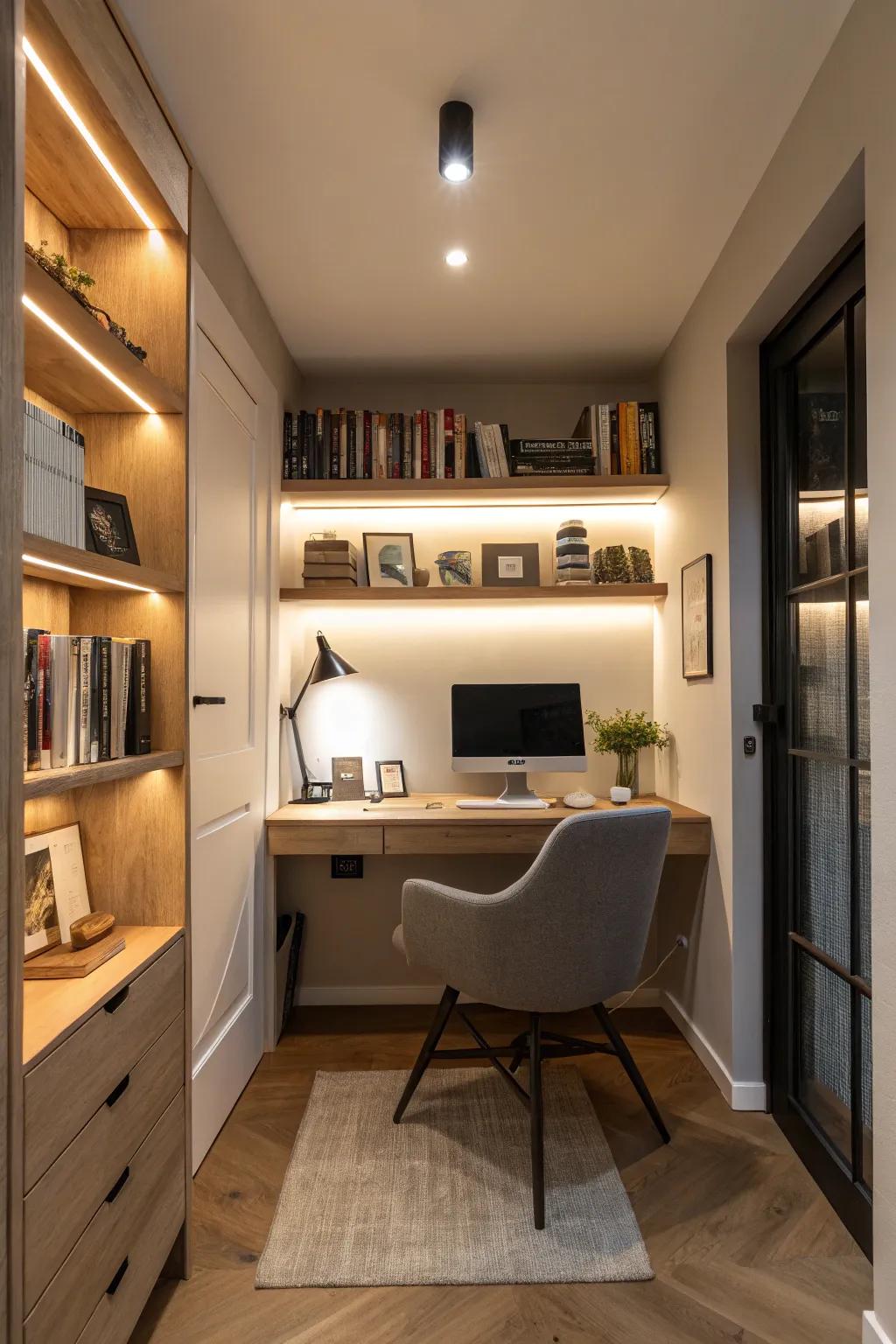 Smart lighting adapts to your needs, enhancing productivity.