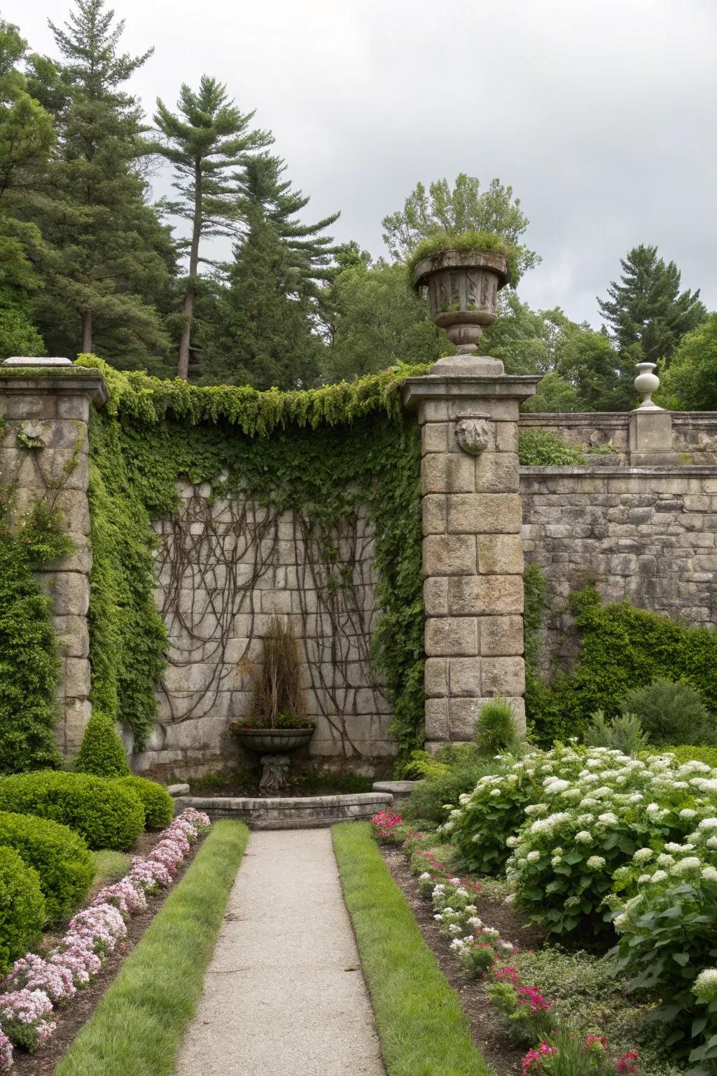 A dramatic stone feature wall that commands attention.