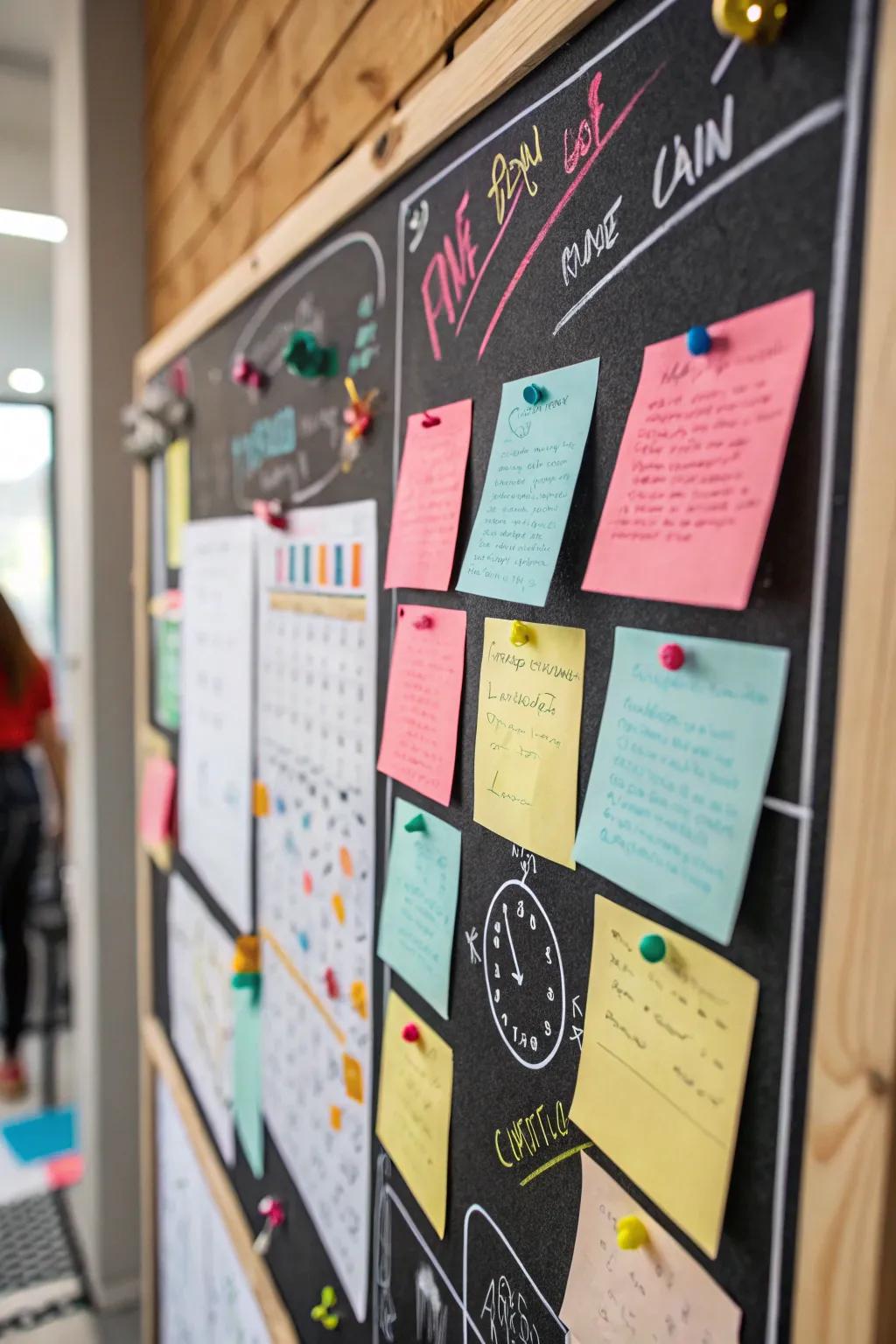 A chalkboard part fosters creative expression.