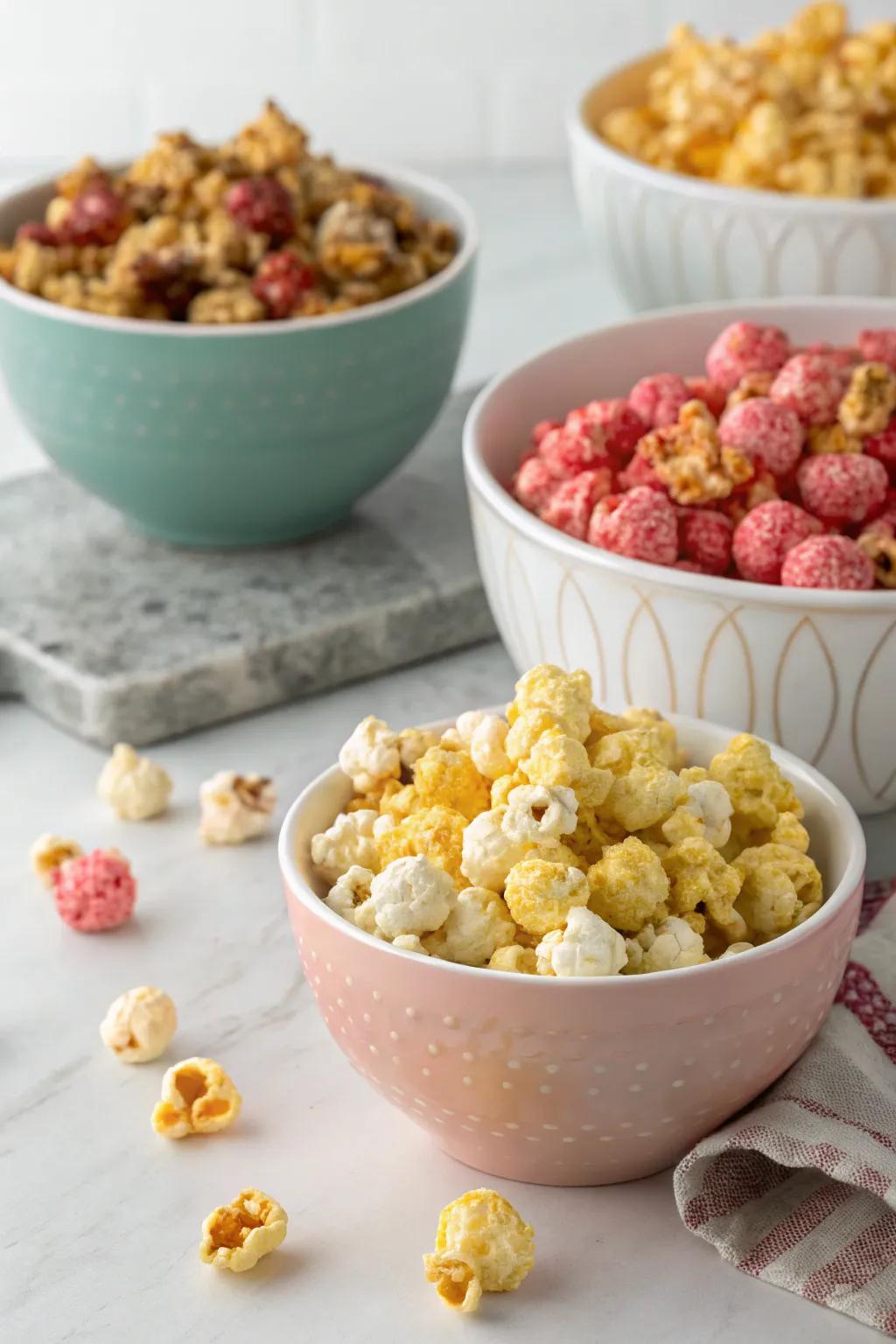 Unique flavored popcorn adding an unexpected twist to the event.