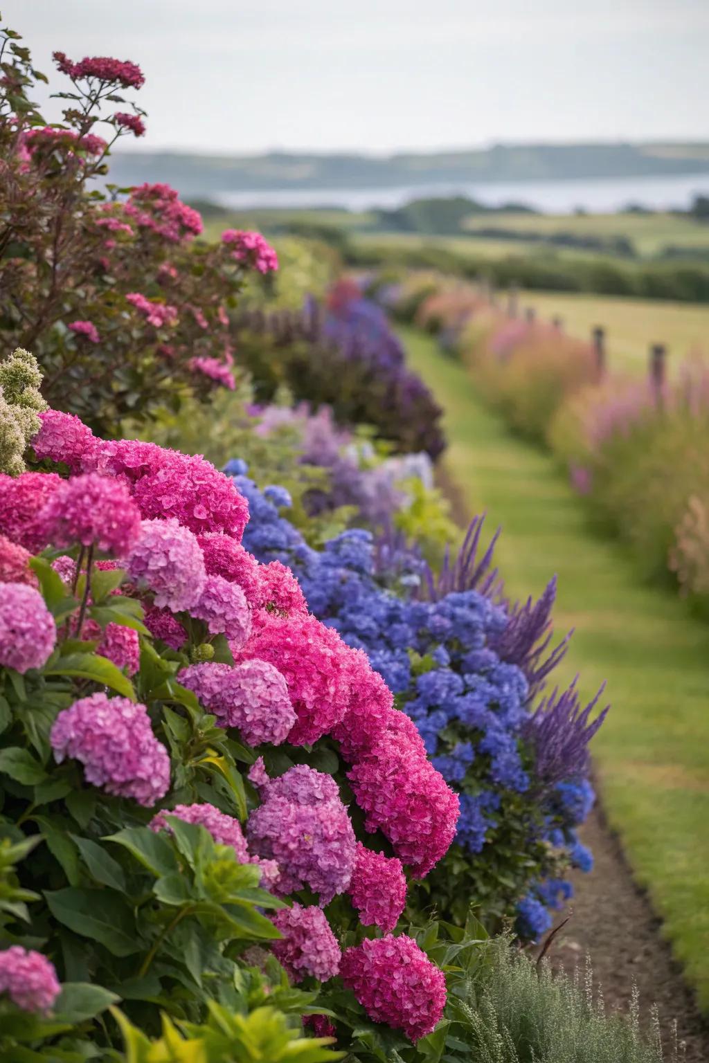 Hue division with blossoms crafts a striking garden declaration.