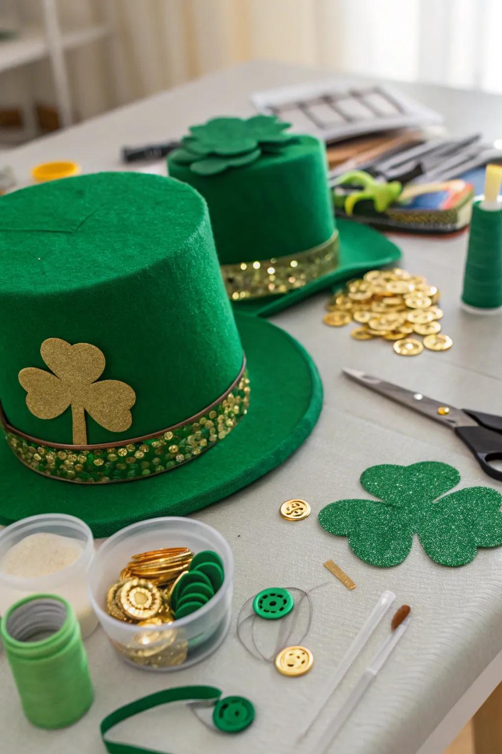 Add a touch of whimsy with a handmade leprechaun hat-making station.