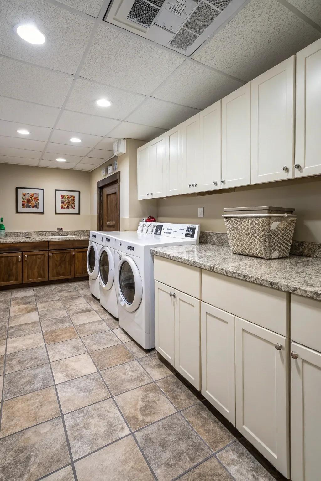 Long-lasting materials ensure longevity and resilience in your laundry space.