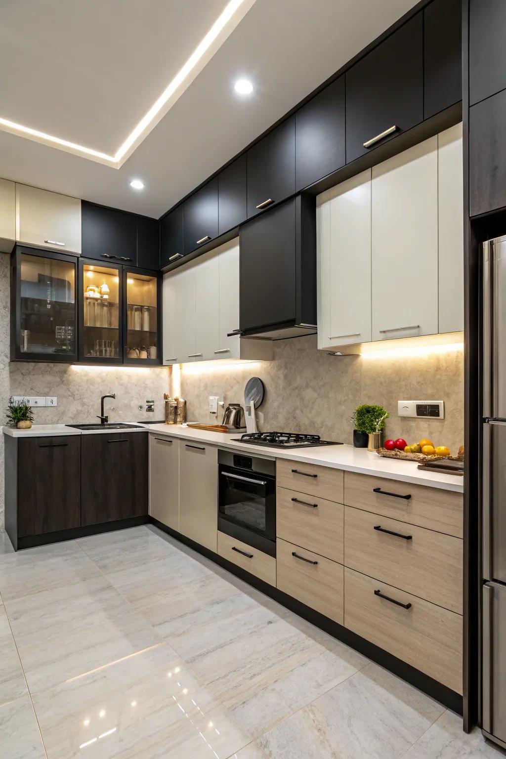 A dual-tone color scheme adds visual interest and harmony.