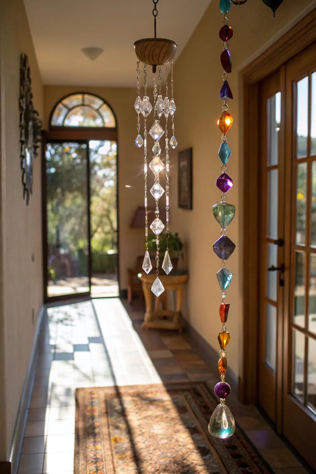 Luxurious beauty is evident in precious stone light catchers.