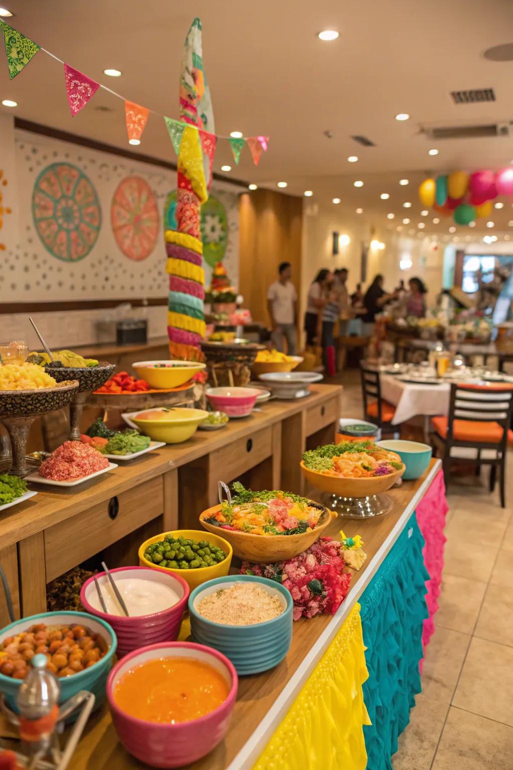 Colorful features give your buffet vitality.