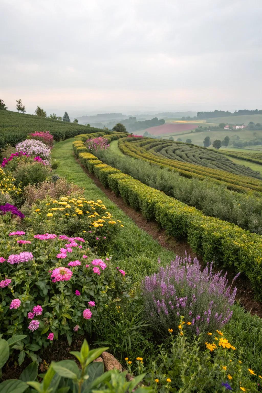 Cosmetic arrangements switching your tea garden into a visual masterpiece.