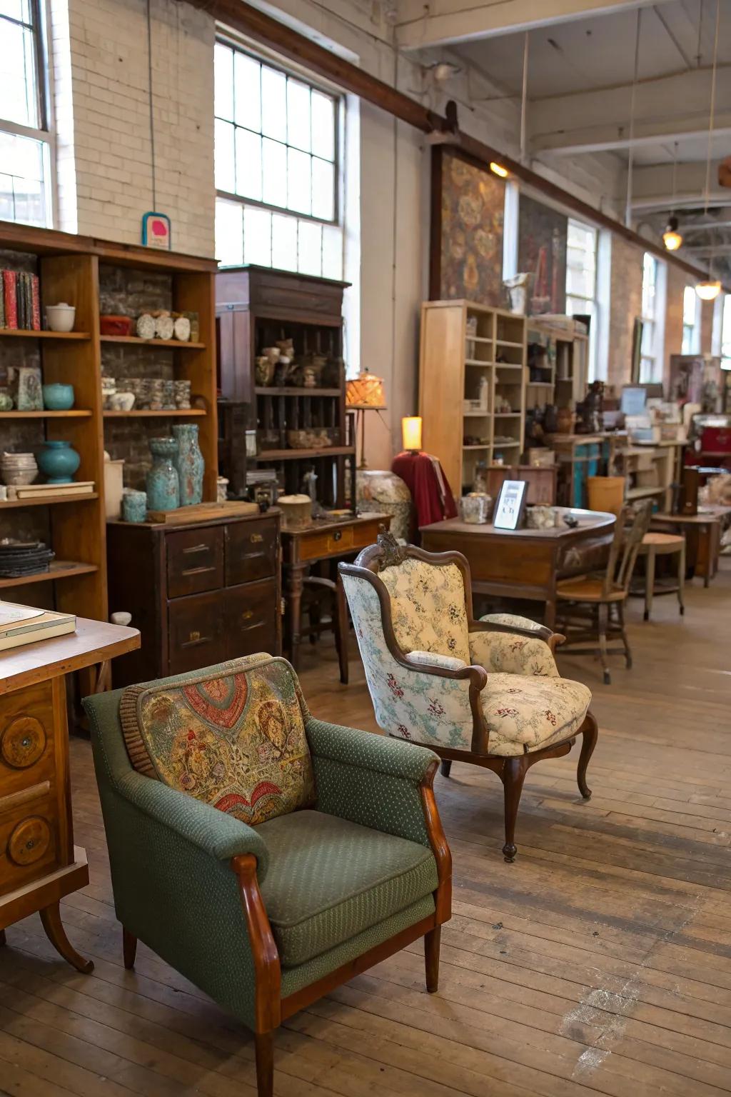 Altered furniture including style to a display.