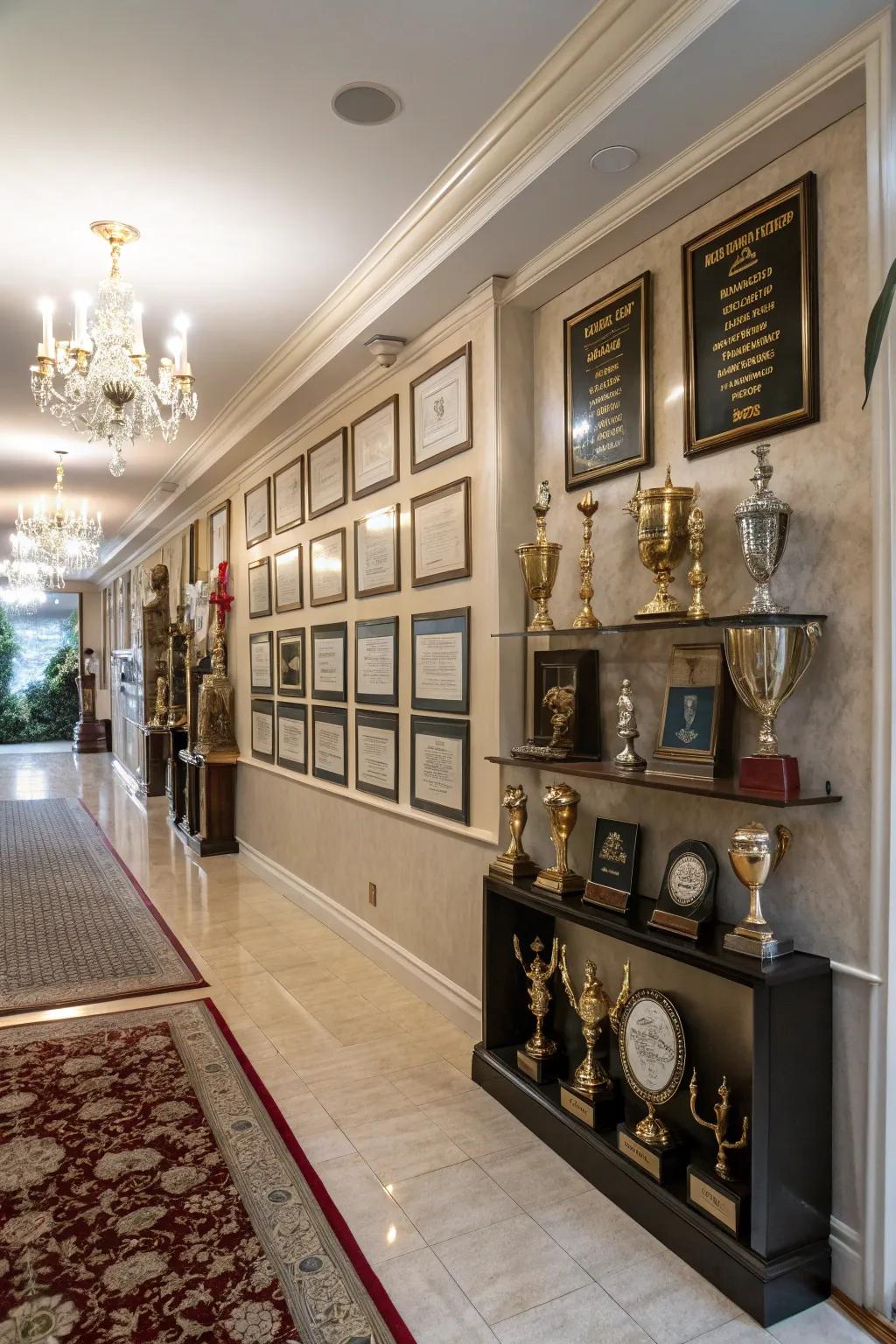 Bold trophy wall display