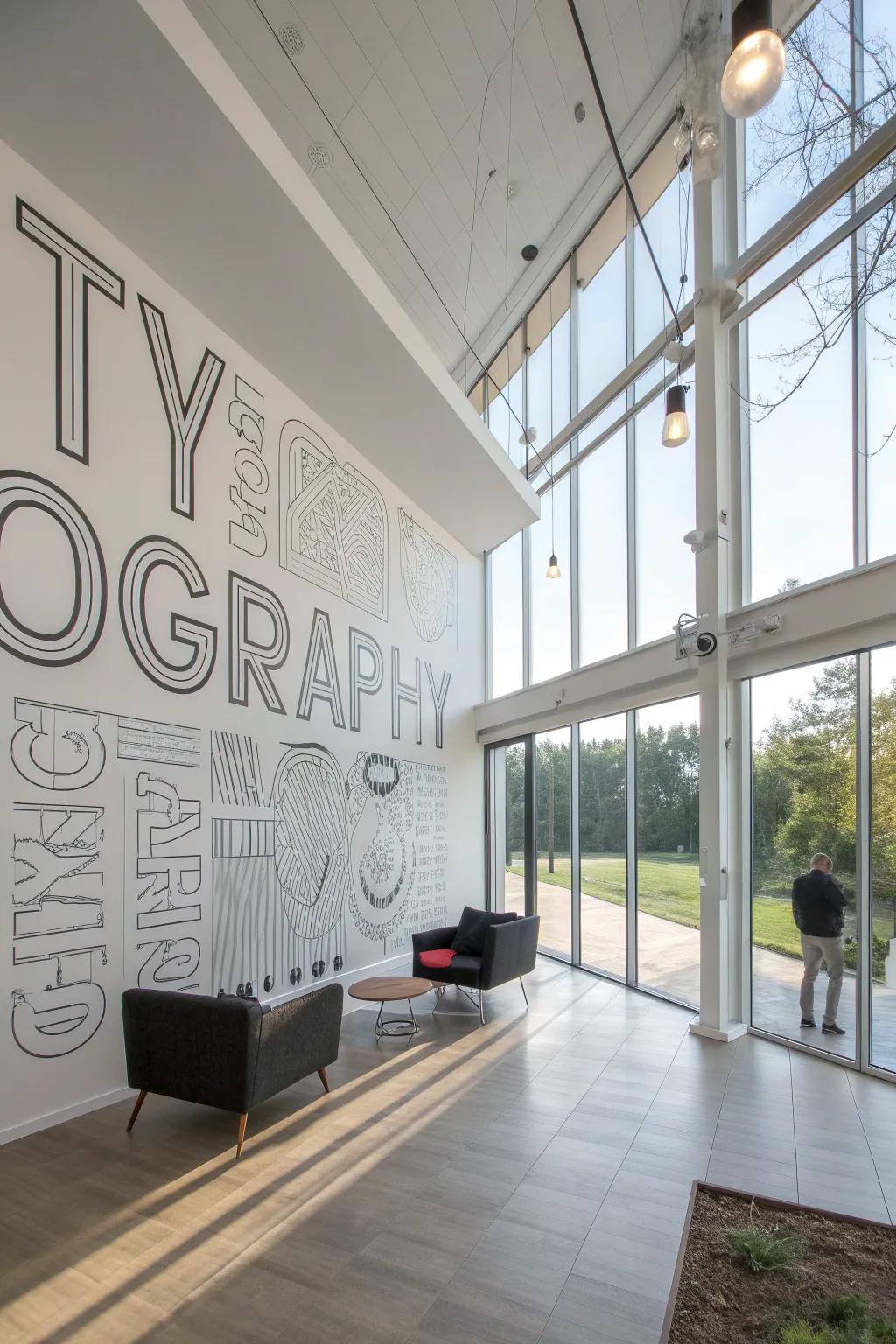 Delineated fonts create a subtle and refined ambiance.