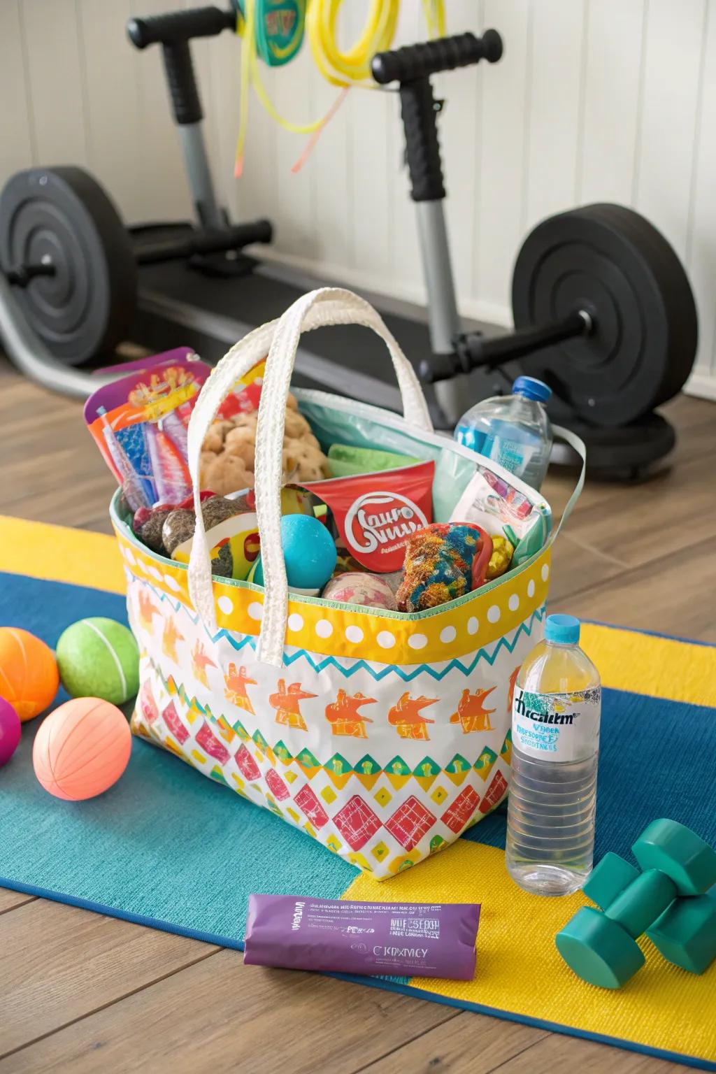 A fitness gear basket for the active lifestyle.