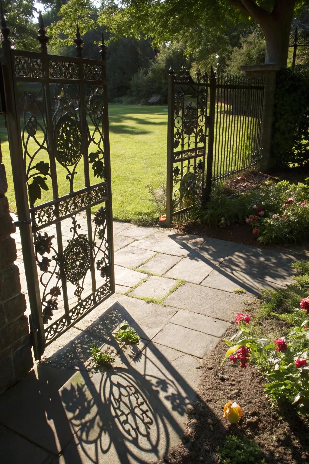 Ornamental cut-outs adding artistic panache to the entrance.