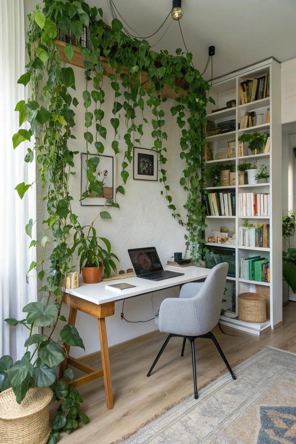 Boost creativity with a workspace enhanced by vines.