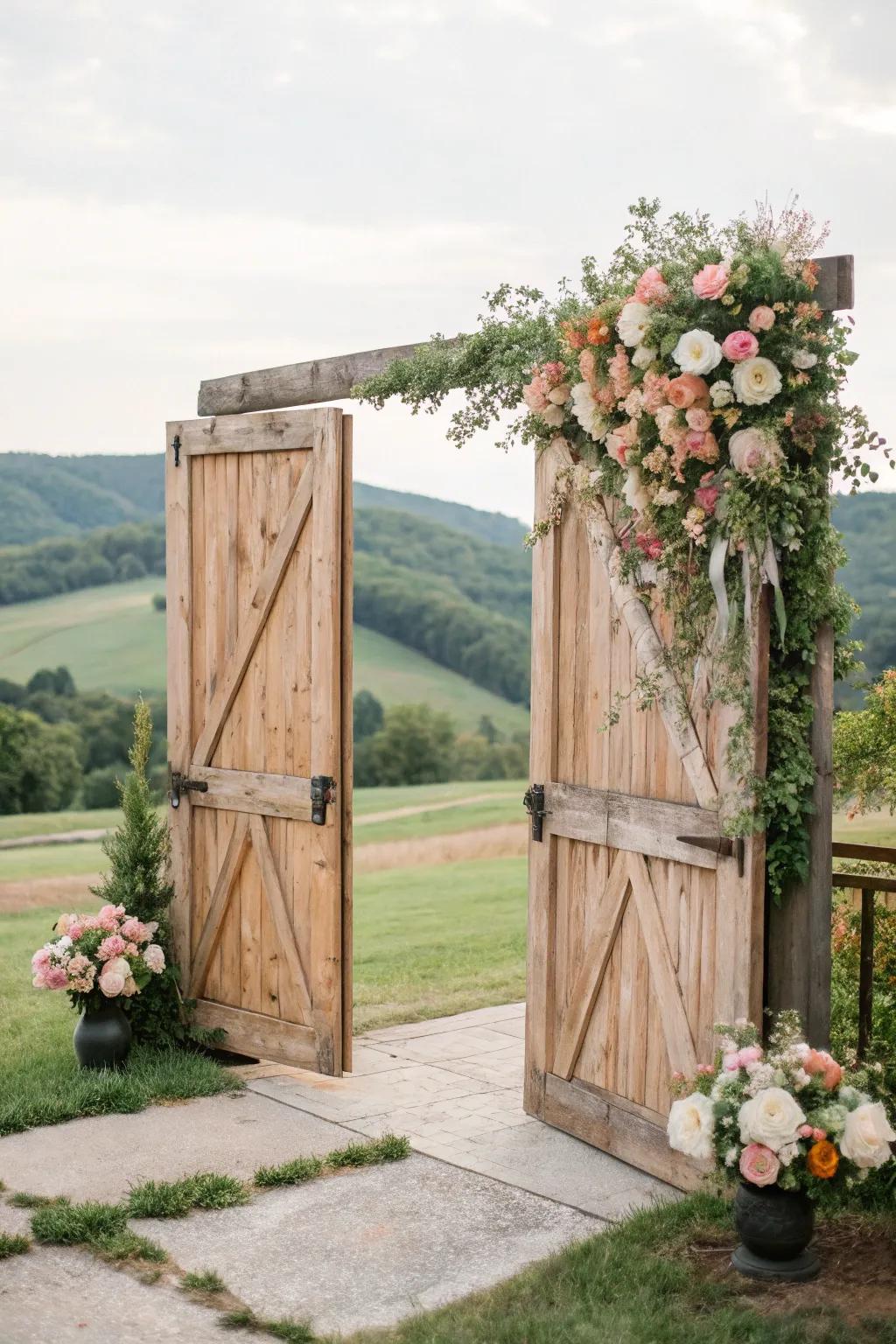 Snug rural vibe through unrefined barn panels.