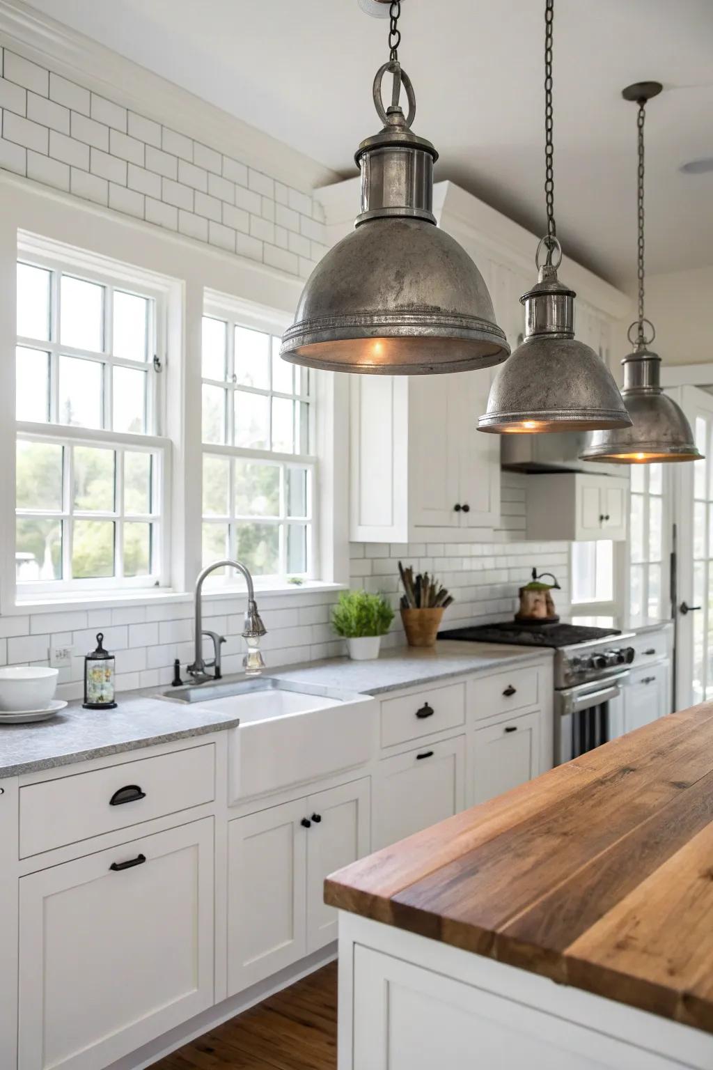 Industrial chic touches add a modern edge to this kitchen.