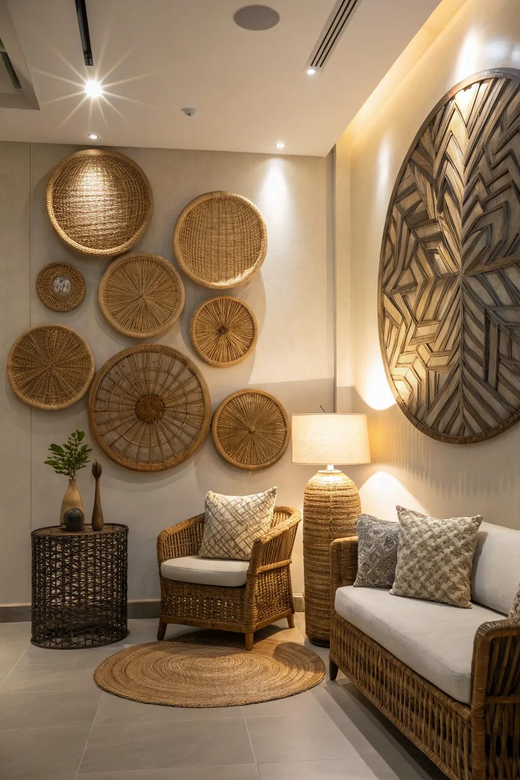 Use lighting to highlight wicker's texture.