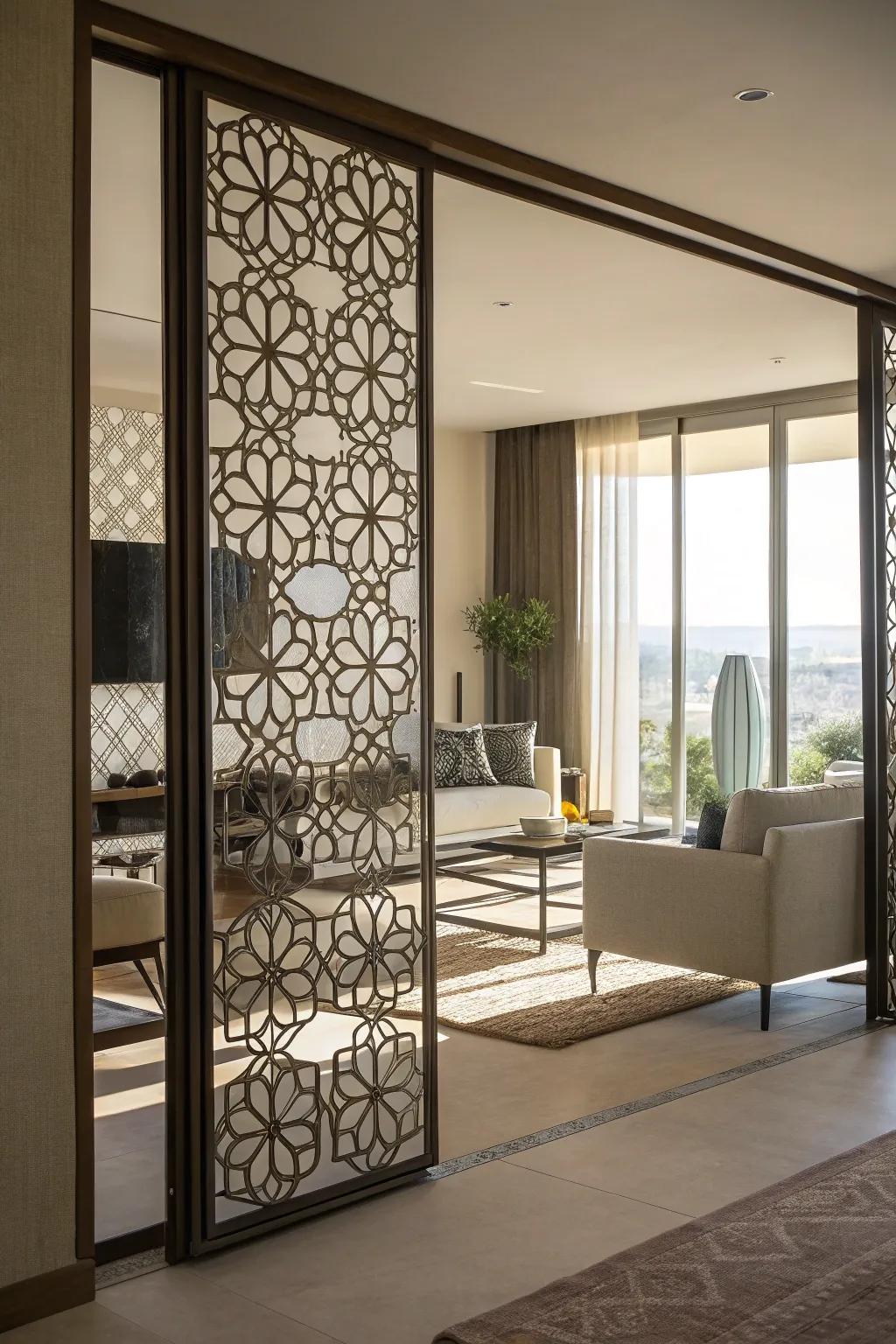 Decorative screens provide a unique and artistic solution.