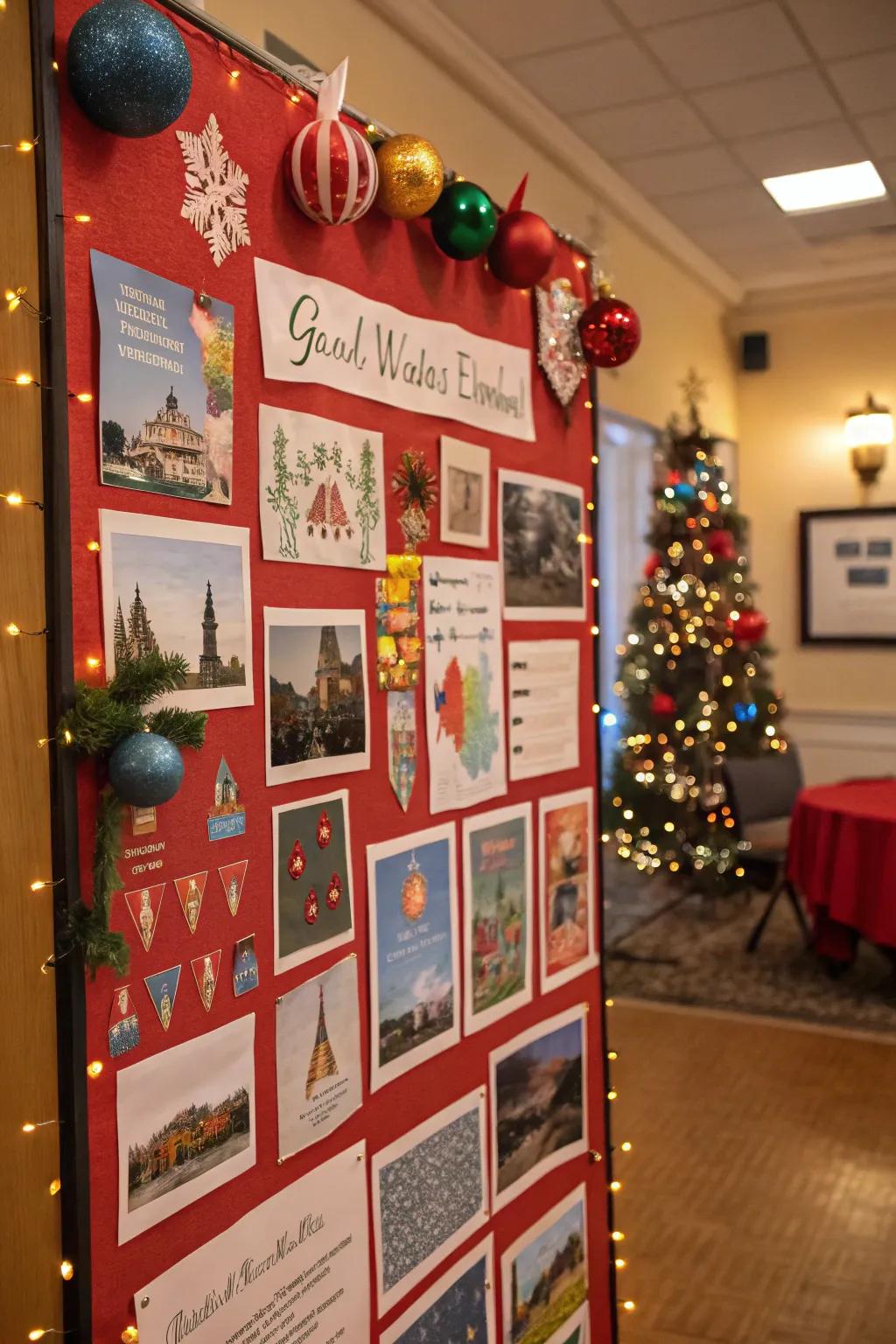 A display of global winter holidays promotes cultural understanding and variety.