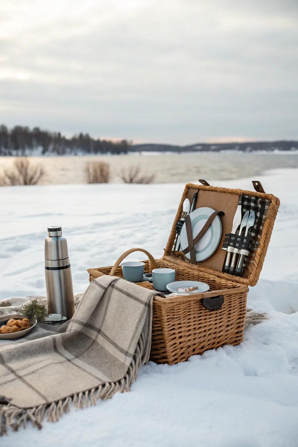 A chic picnic hamper keeps your essentials arranged.